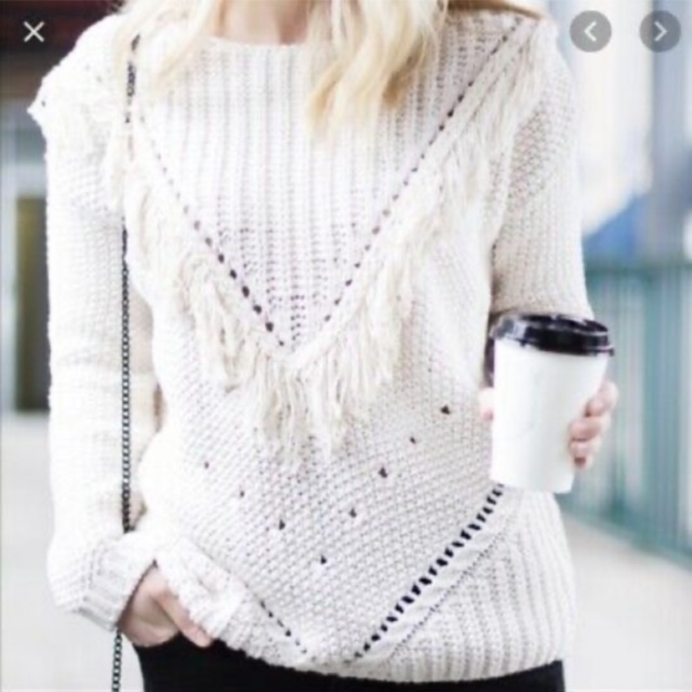 H&M Fringe Sweater S